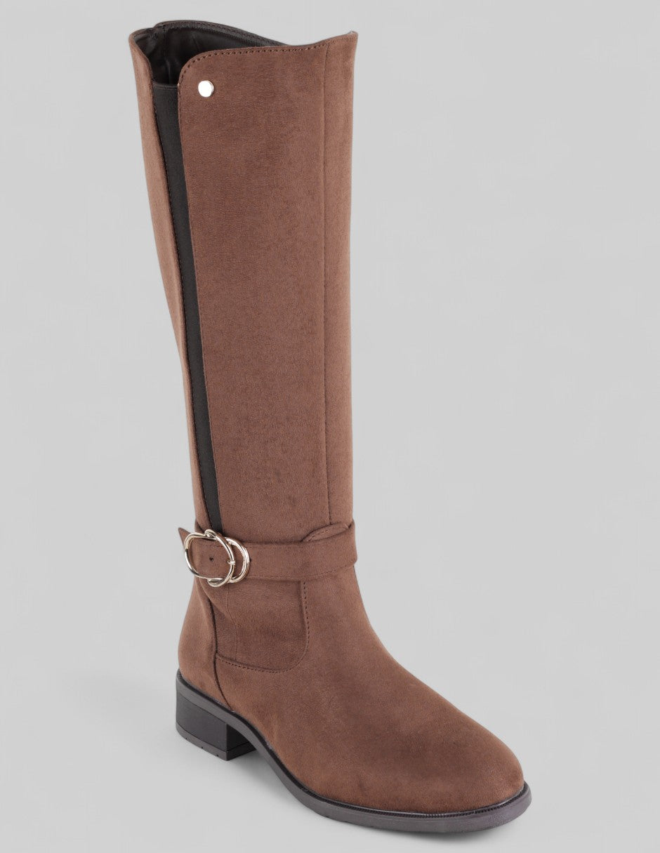 Botas altas Exterior Gamuza Color Café Para Mujer De RBCOLLECTION