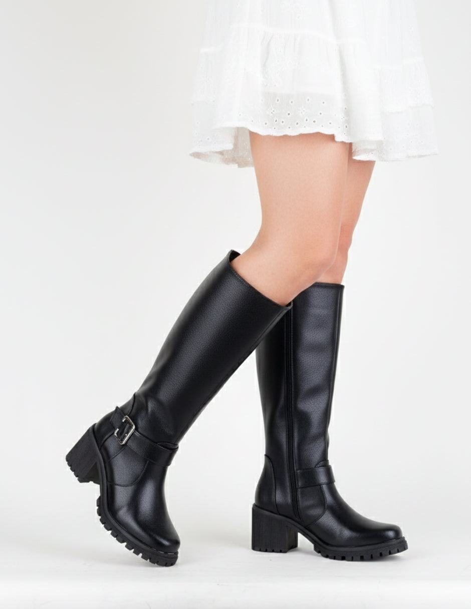 Botas altas Hella en Piel vegana – Negro