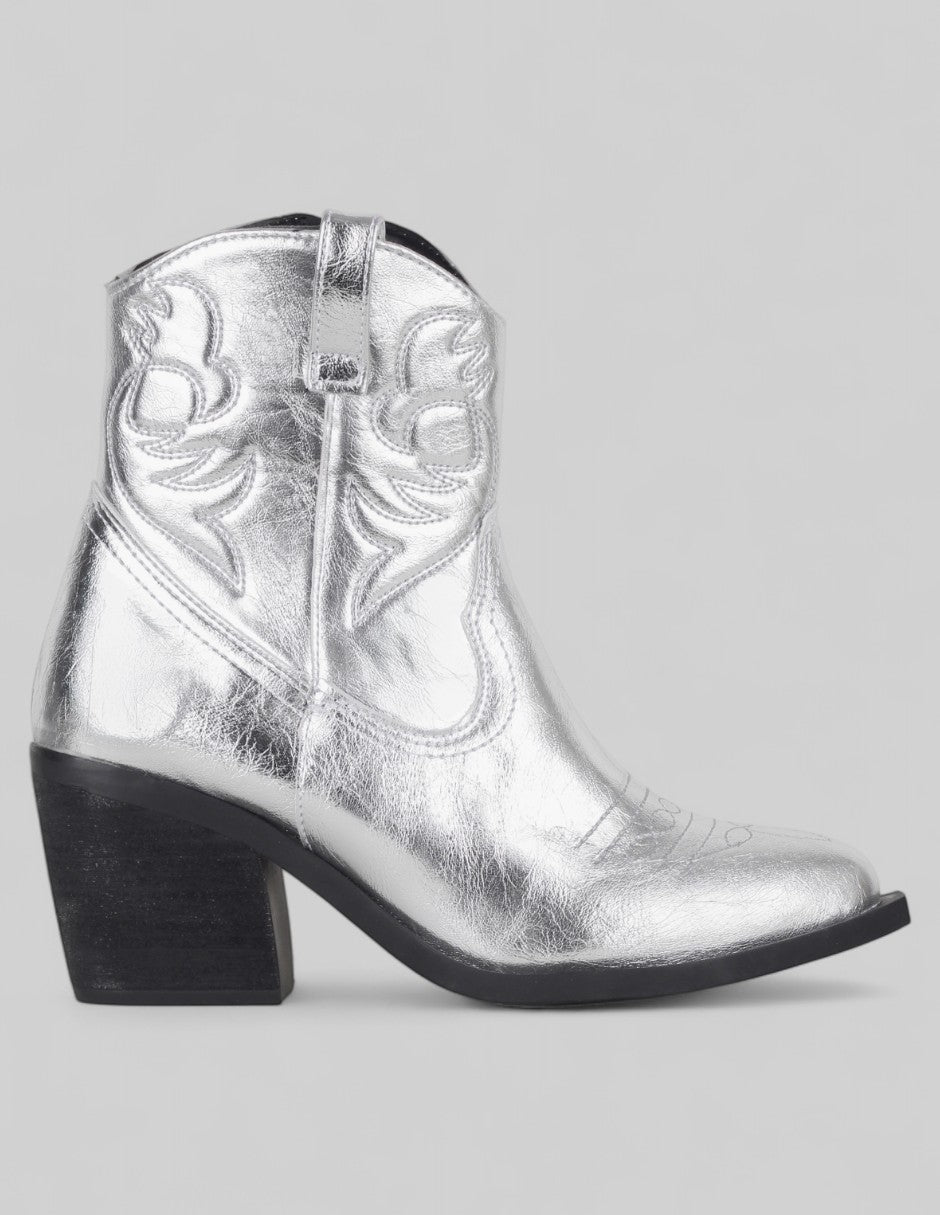 Botas tipo western West en Sintético – Plata
