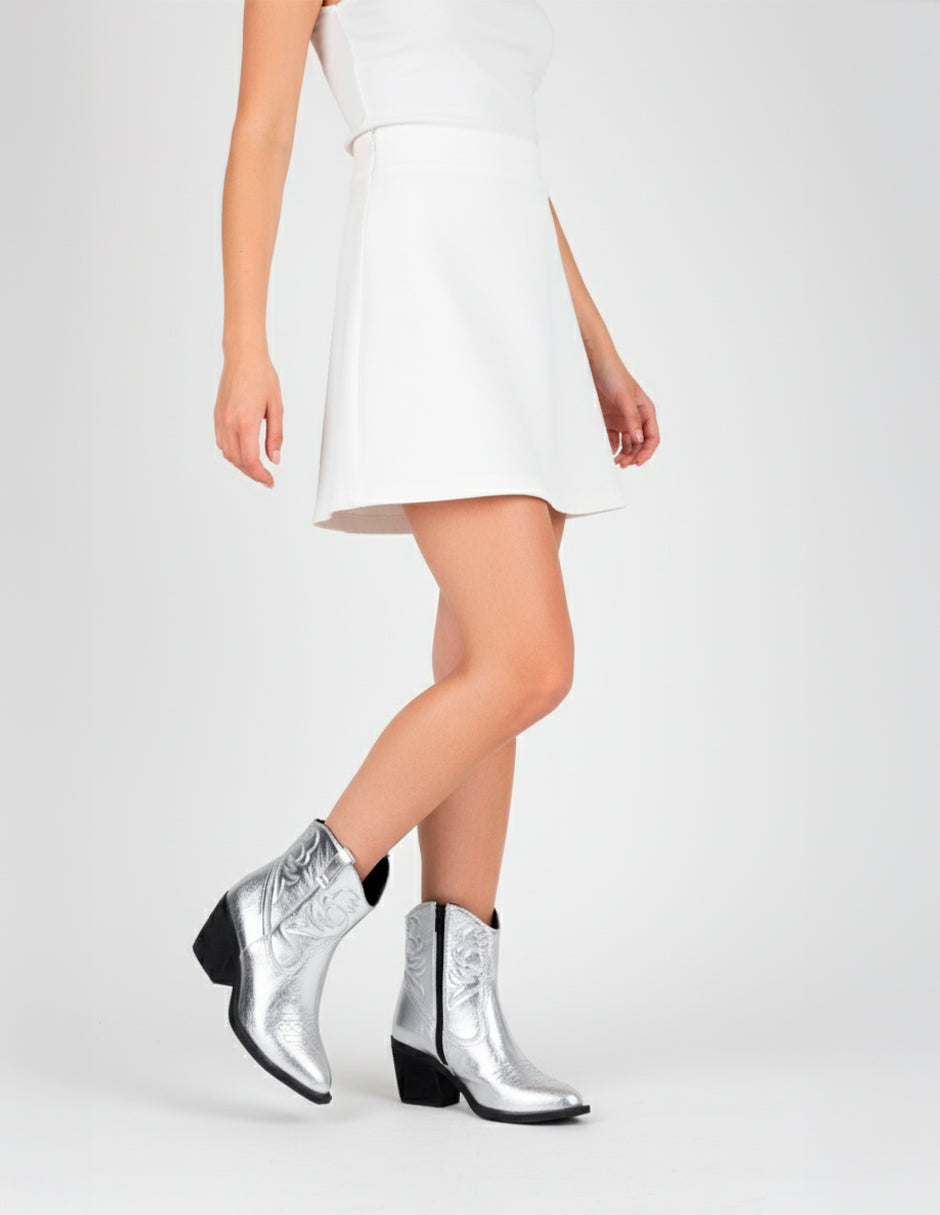 Botas tipo western West en Sintético – Plata