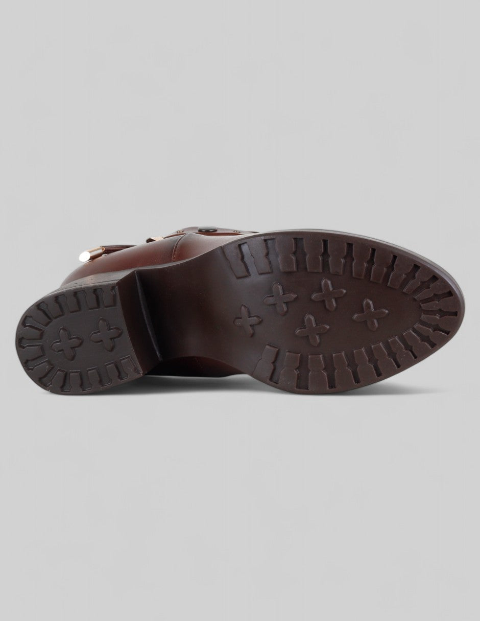 Botín con tacón Terre en Piel vegana – Café