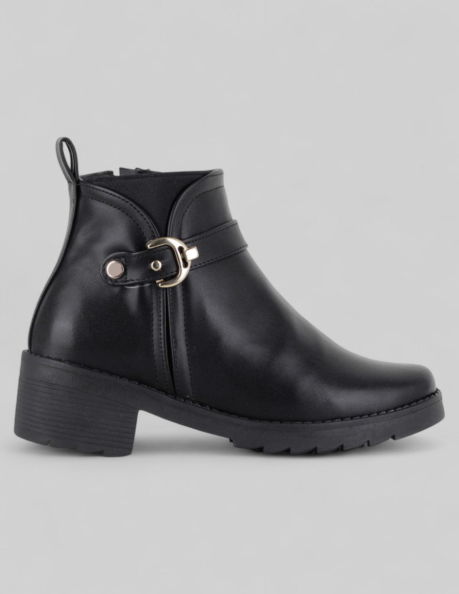Botín con tacón Terre en Piel vegana – Negro