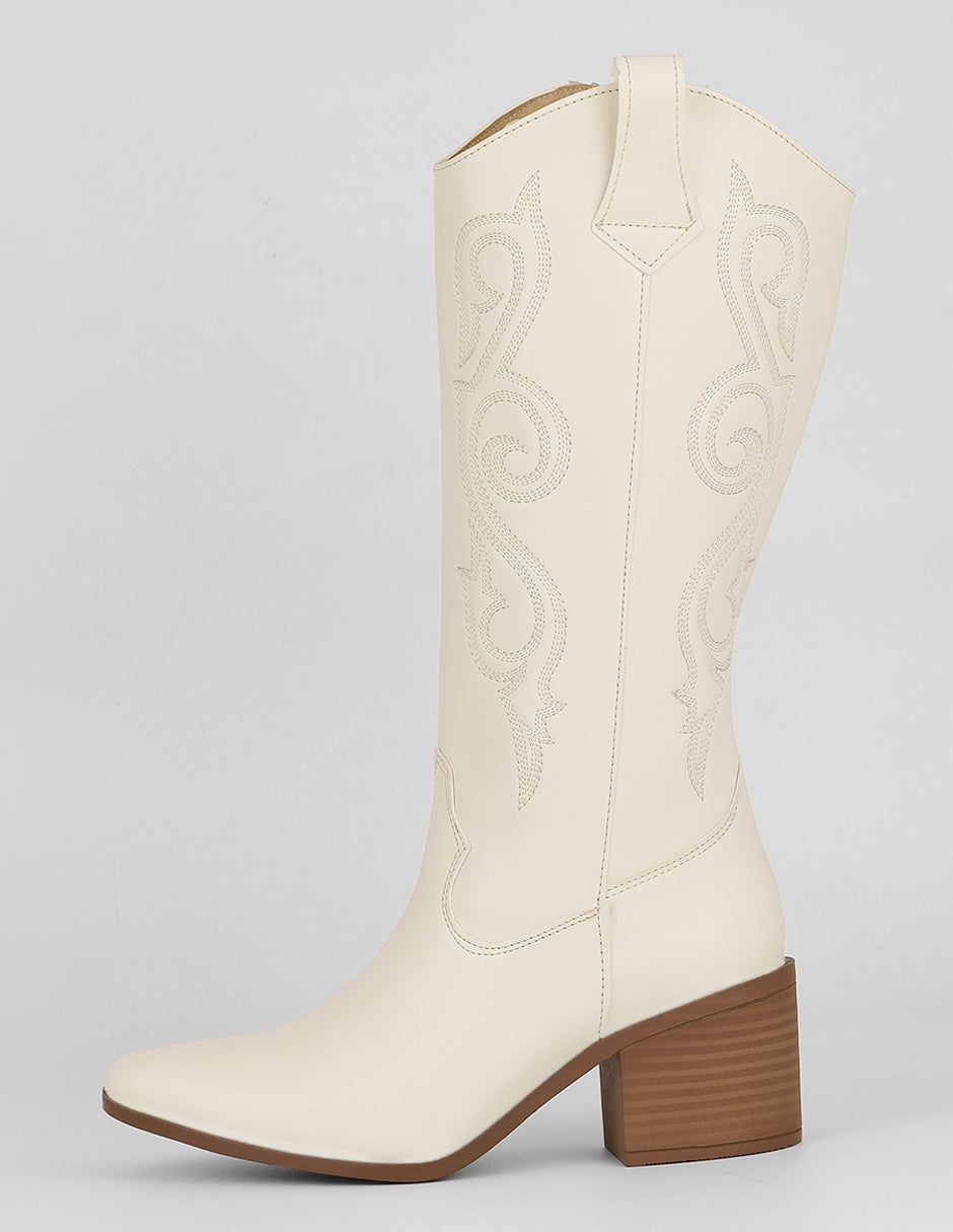 Botas tipo western Exterior Piel vegana Color Late Para Mujer De RBCOLLECTION