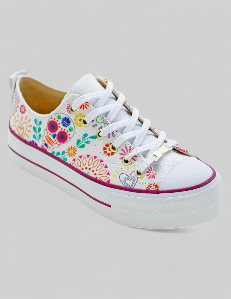 Tenis con cordones Exterior Textil Color Blanco Para Mujer De RBCOLLECTION
