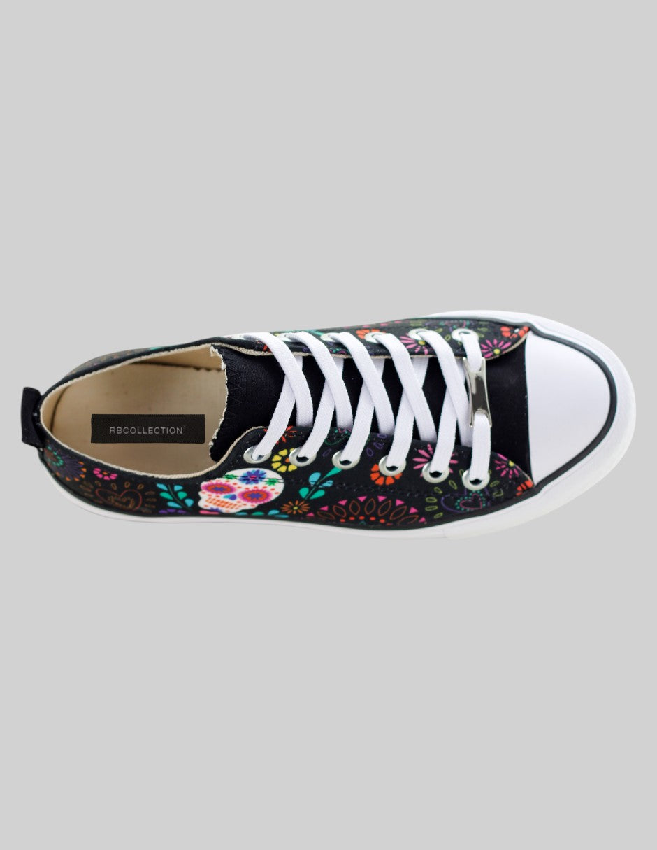 Tenis con cordones Calix en Textil – Negro