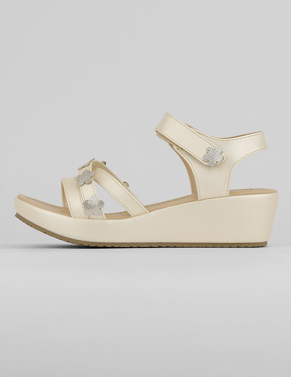 Sandalias con plataforma Exterior Sintético Color Beige Para Mujer De RBCOLLECTION