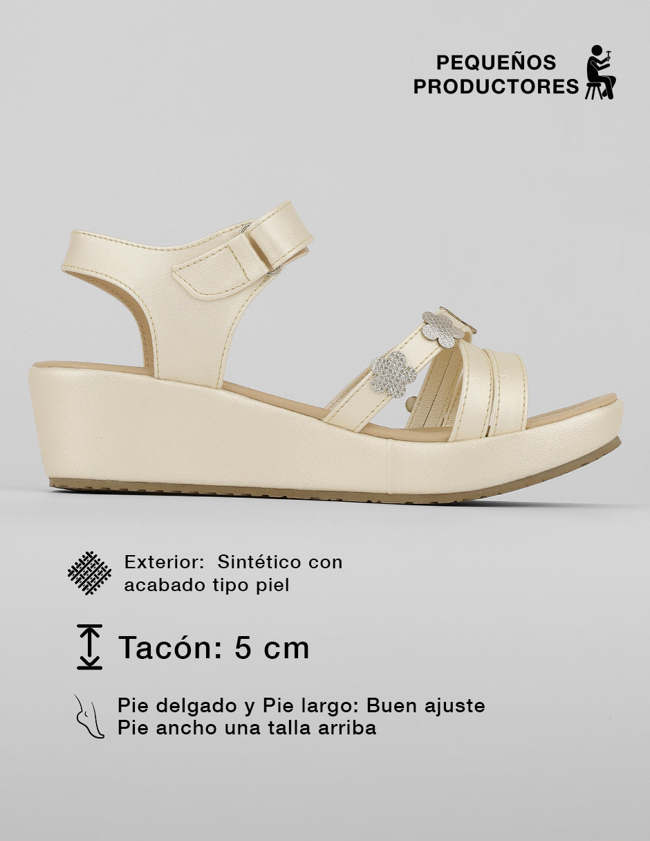 Sandalias con plataforma Naia en Sintético – Beige
