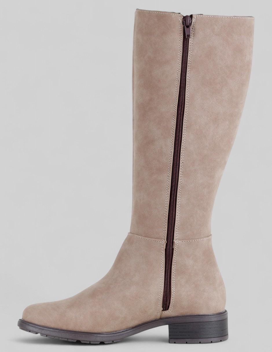 Botas altas Leira en Piel vegana – Beige