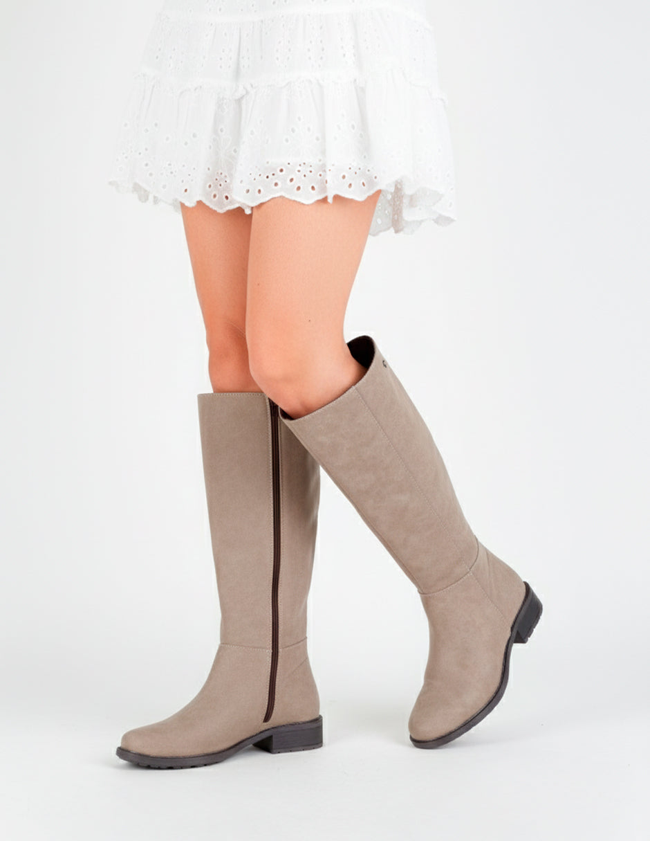 Botas altas Leira en Piel vegana – Beige