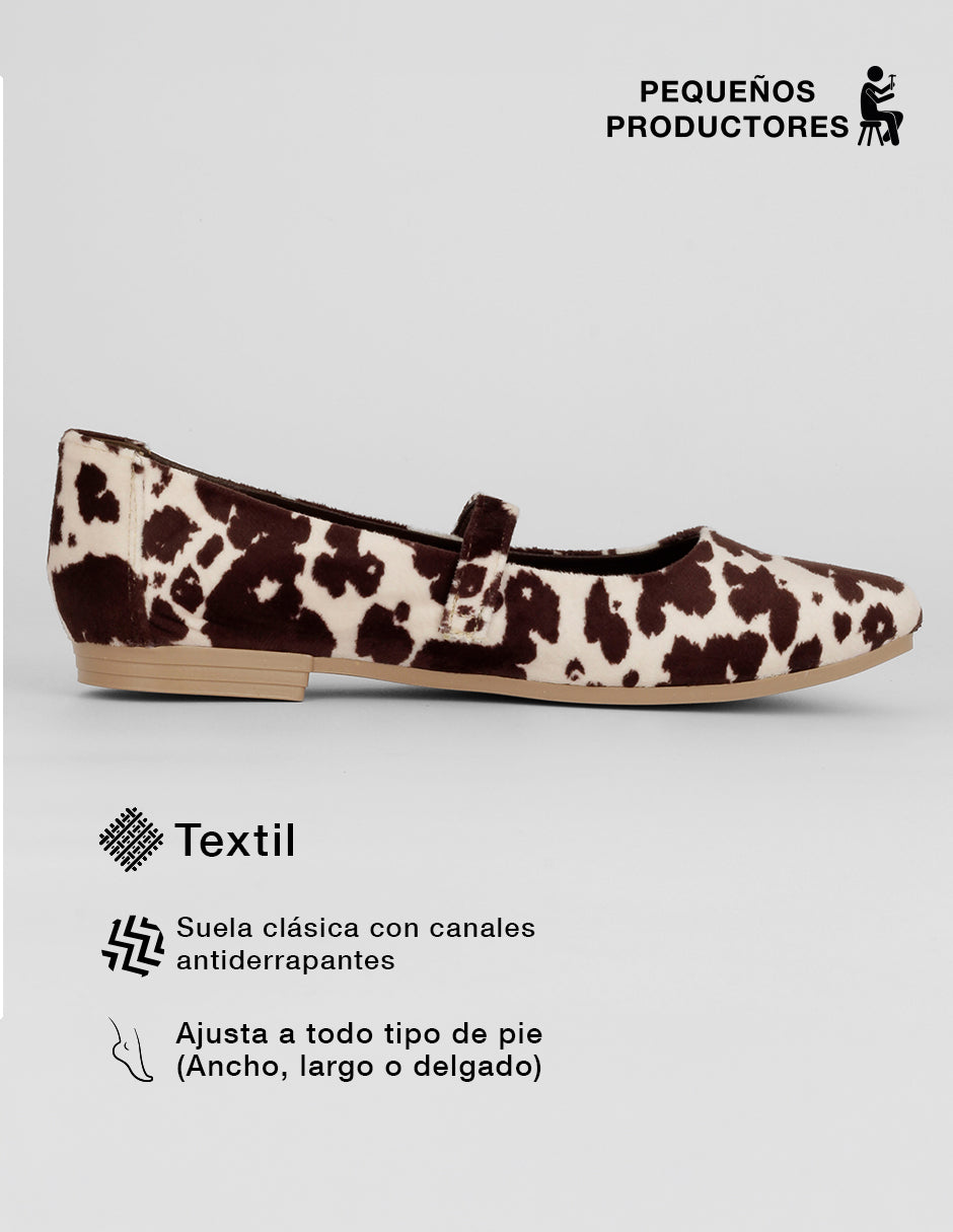 Flats clásicas Print en Textil – Multicolor