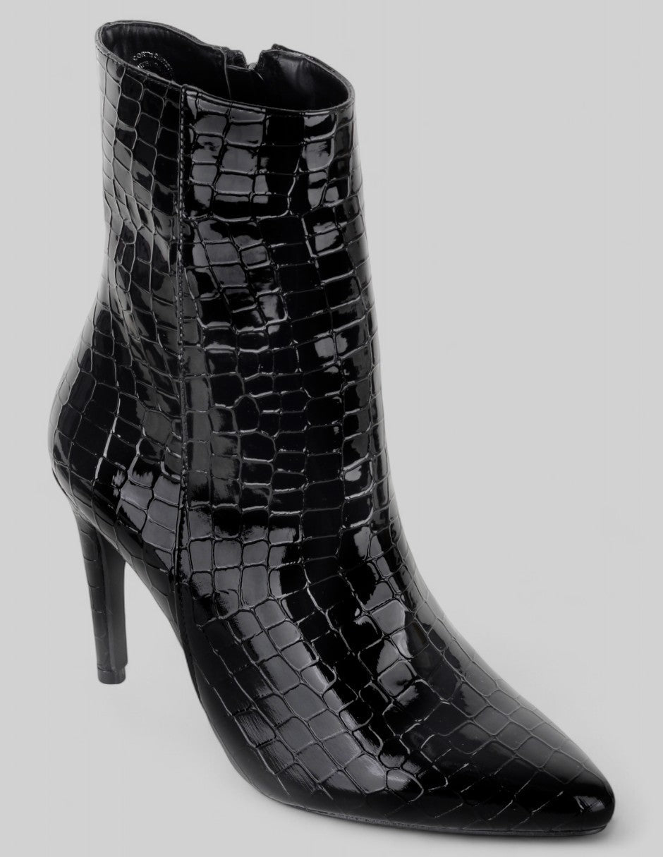 Botín con tacón Exterior Charol Color Negro Para Mujer De RBCOLLECTION