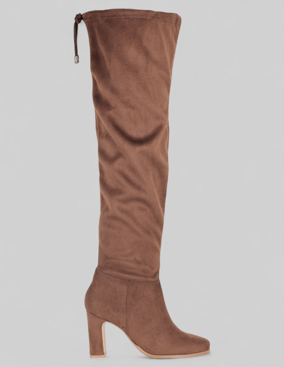 Zapato Camel Boots Outfit Botas Altas Camel Bota Maxi Larga De Plataforma Matea Para Mujer Lycra Suede Camel – Platonia