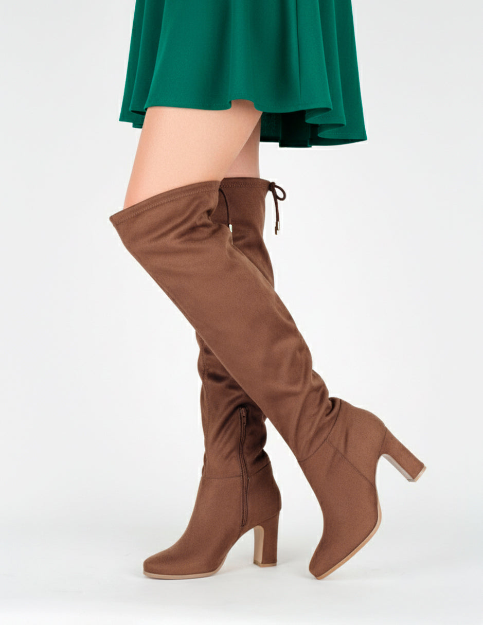 Botas altas Nevada en Textil – Café