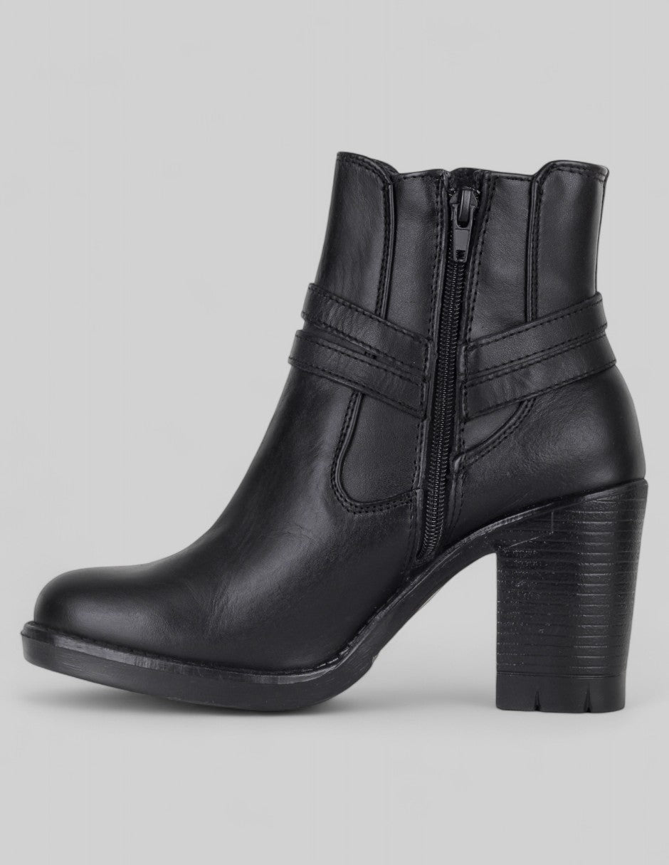 Botín con tacón Hand made en Piel – Negro