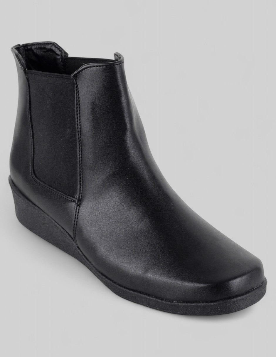 Botín con cuña Exterior Piel vegana Color Negro Para Mujer De RBCOLLECTION