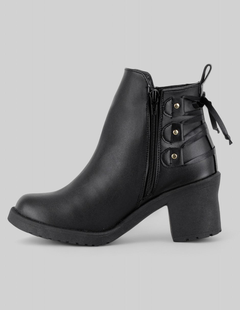 Botín con tacón Aurora en Piel vegana – Negro