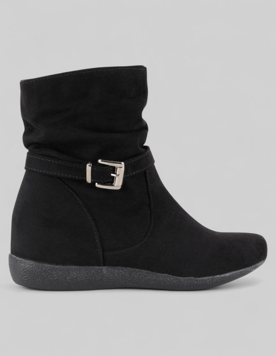 Botín con cuña Melody en Textil – Negro