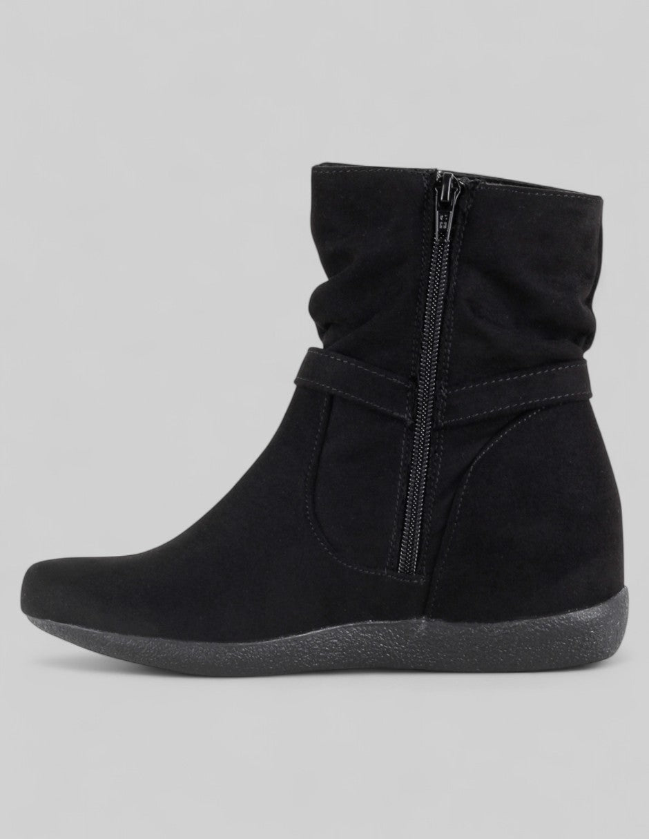 Botín con cuña Melody en Textil – Negro