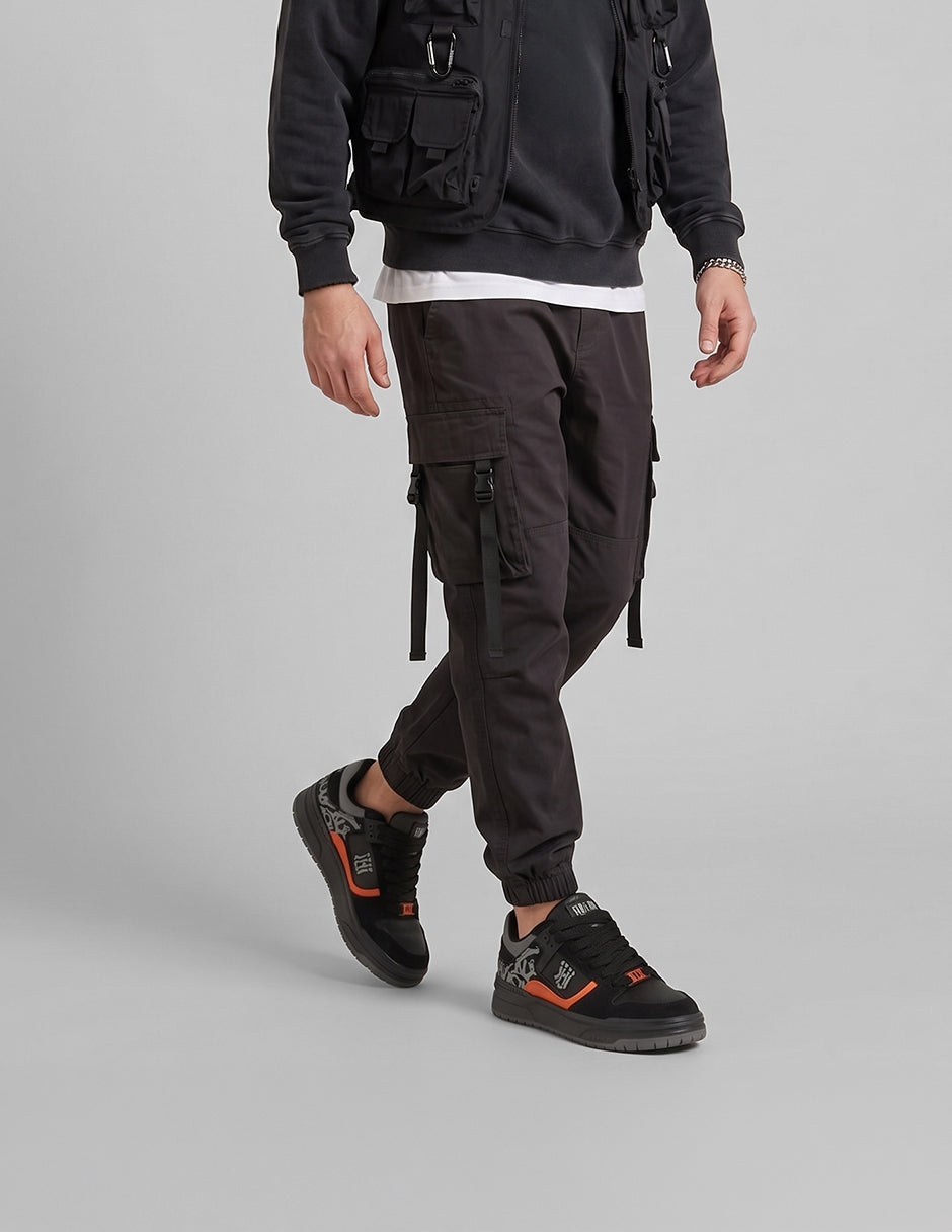 Tenis con cordones Urban en Piel vegana – Negro