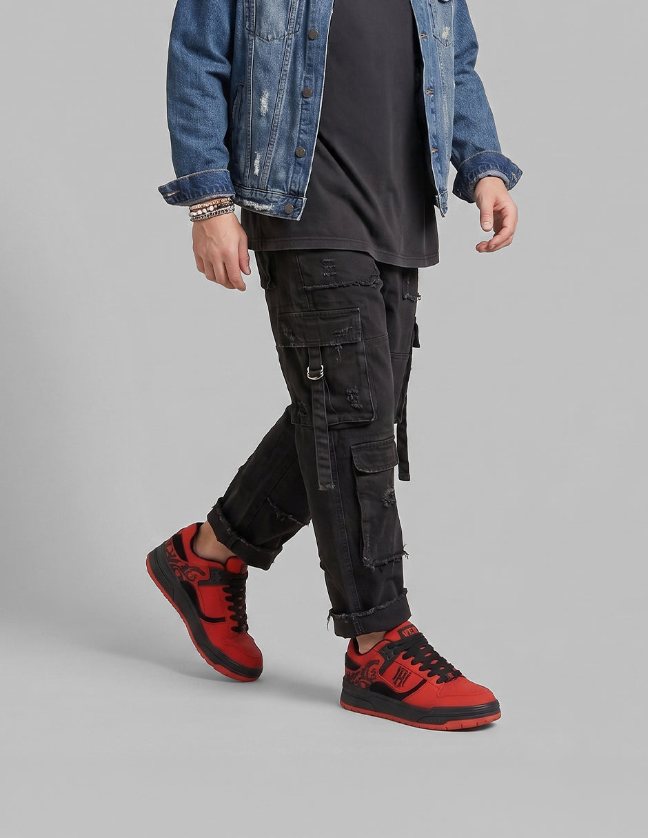 Tenis con cordones Urban en Sintético – Rojo