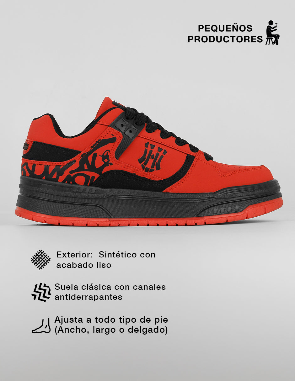 Tenis con cordones Urban en Sintético – Rojo
