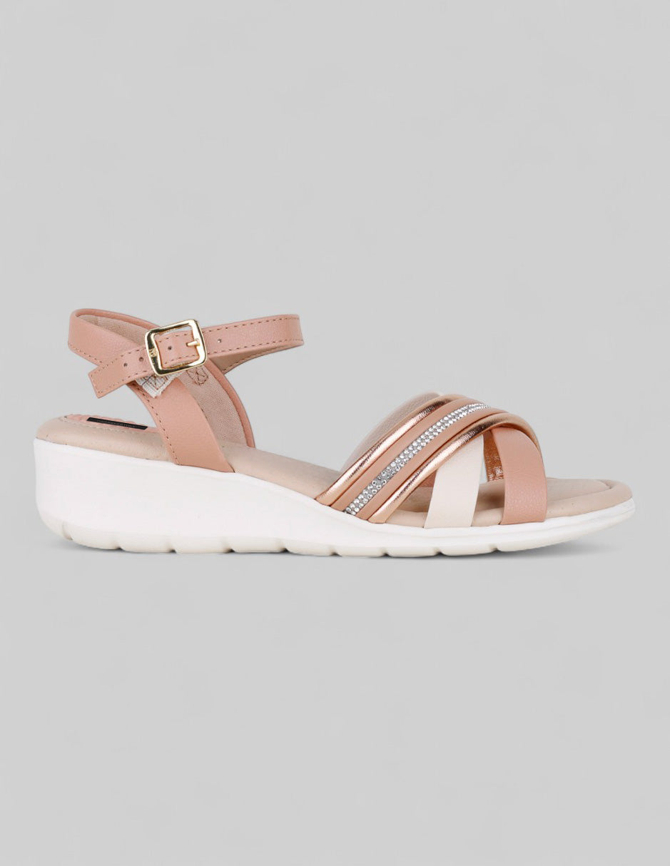 Sandalias con plataforma Soft en Piel vegana – Beige
