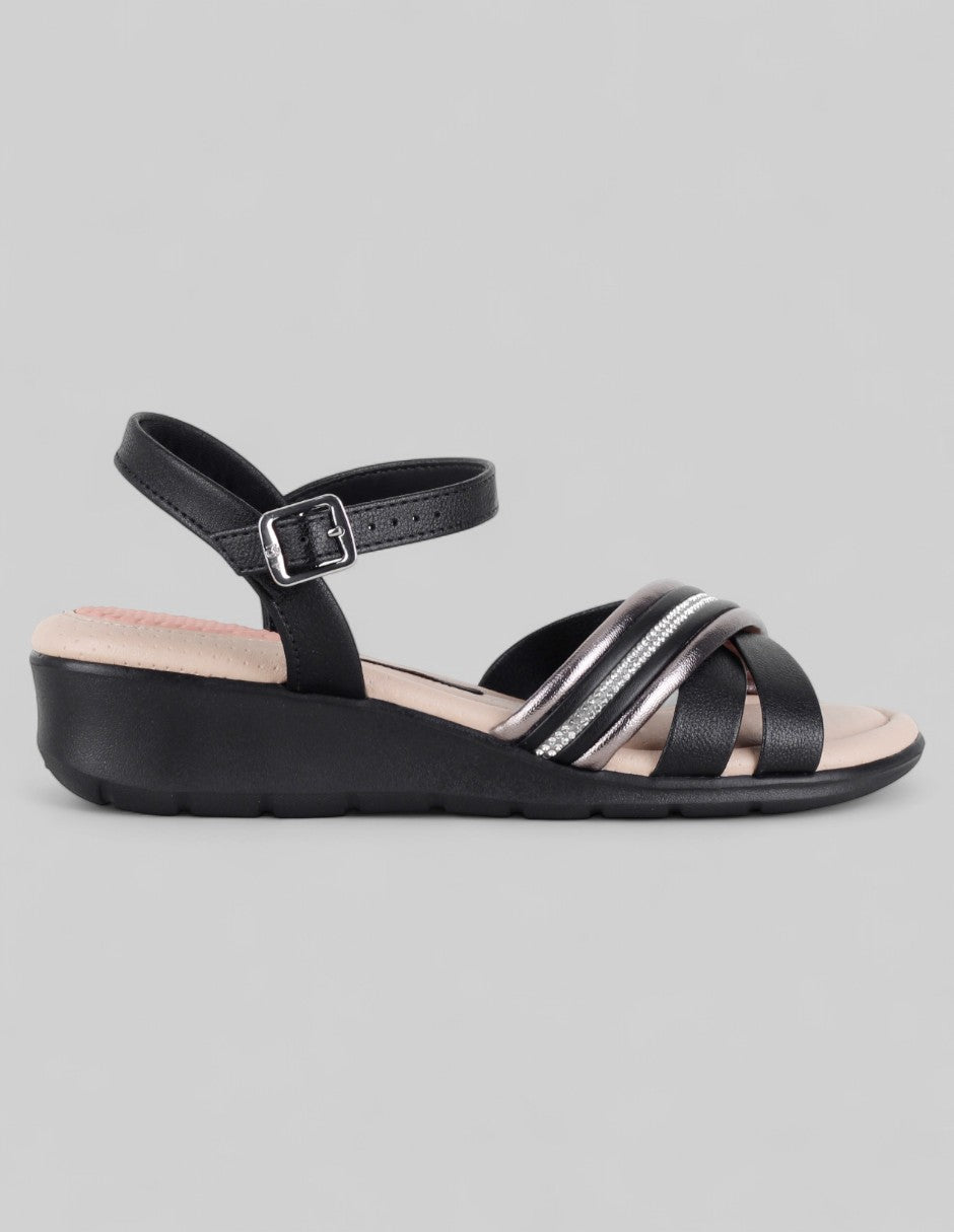 Sandalias con plataforma Soft en Piel vegana – Negro