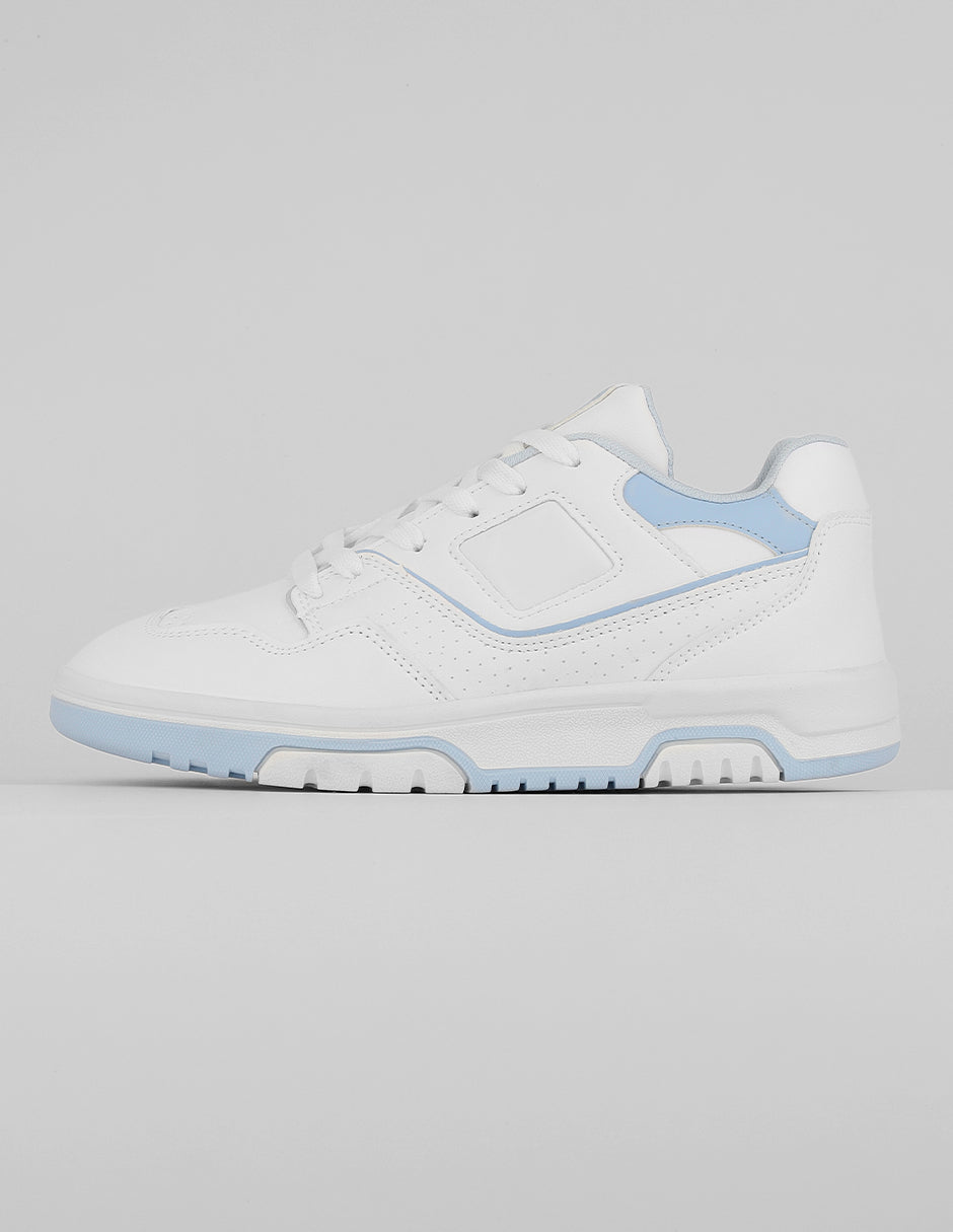 Tenis con cordones Exterior Piel vegana Color Blanco Para Mujer De RBCOLLECTION