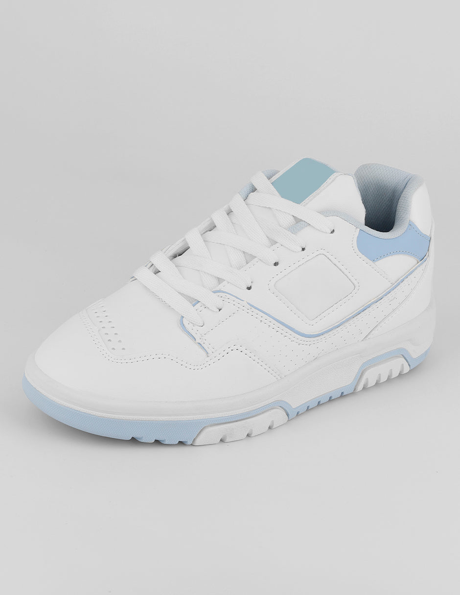 Tenis con cordones  Agle en Piel vegana – Blanco