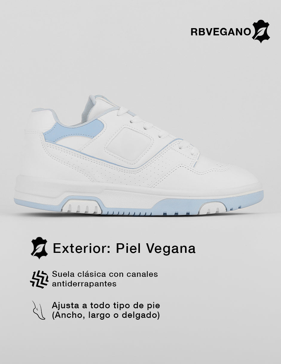 Tenis con cordones  Agle en Piel vegana – Blanco