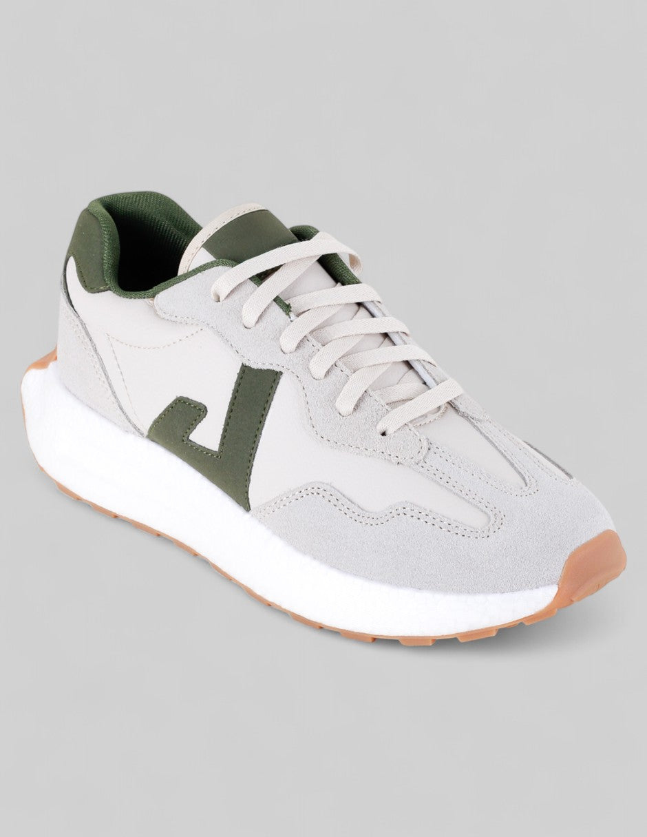 Tenis con cordones Exterior Piel vegana Color Beige Para Mujer De RBCOLLECTION