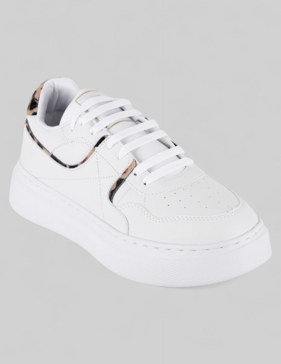 Tenis con cordones Exterior Piel vegana Color Blanco Para Mujer De RBCOLLECTION