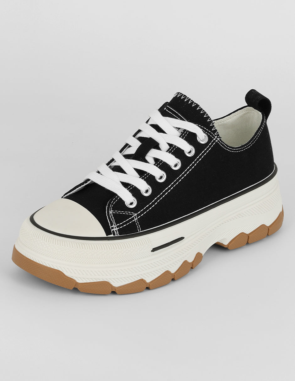 Tenis con cordones  Play en Textil – Negro