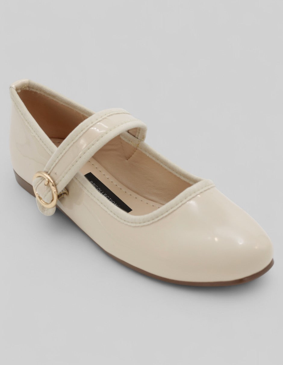 Mary jane Exterior Charol Color Beige Para Mujer De RBCOLLECTION
