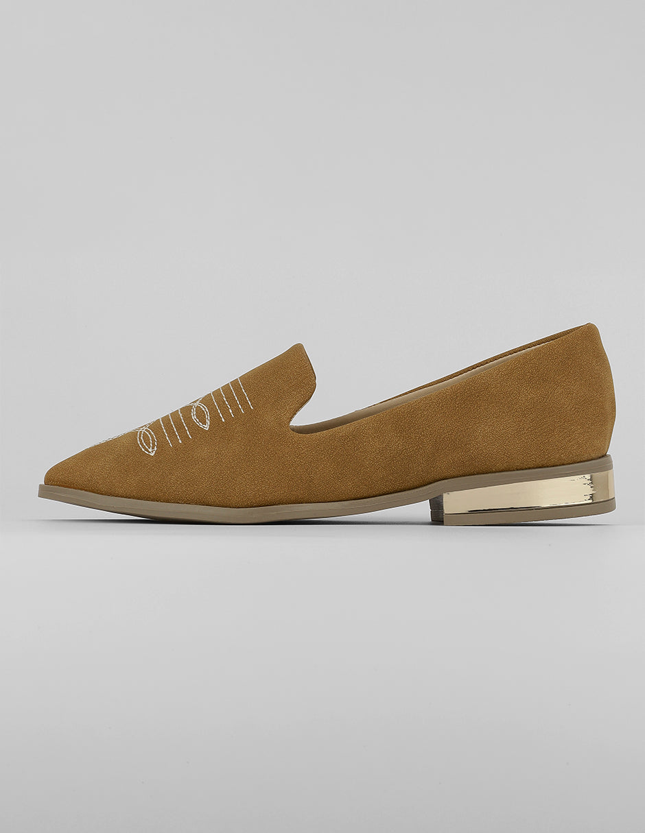 Flats puntales Exterior Piel vegana Color Café Para Mujer De RBCOLLECTION