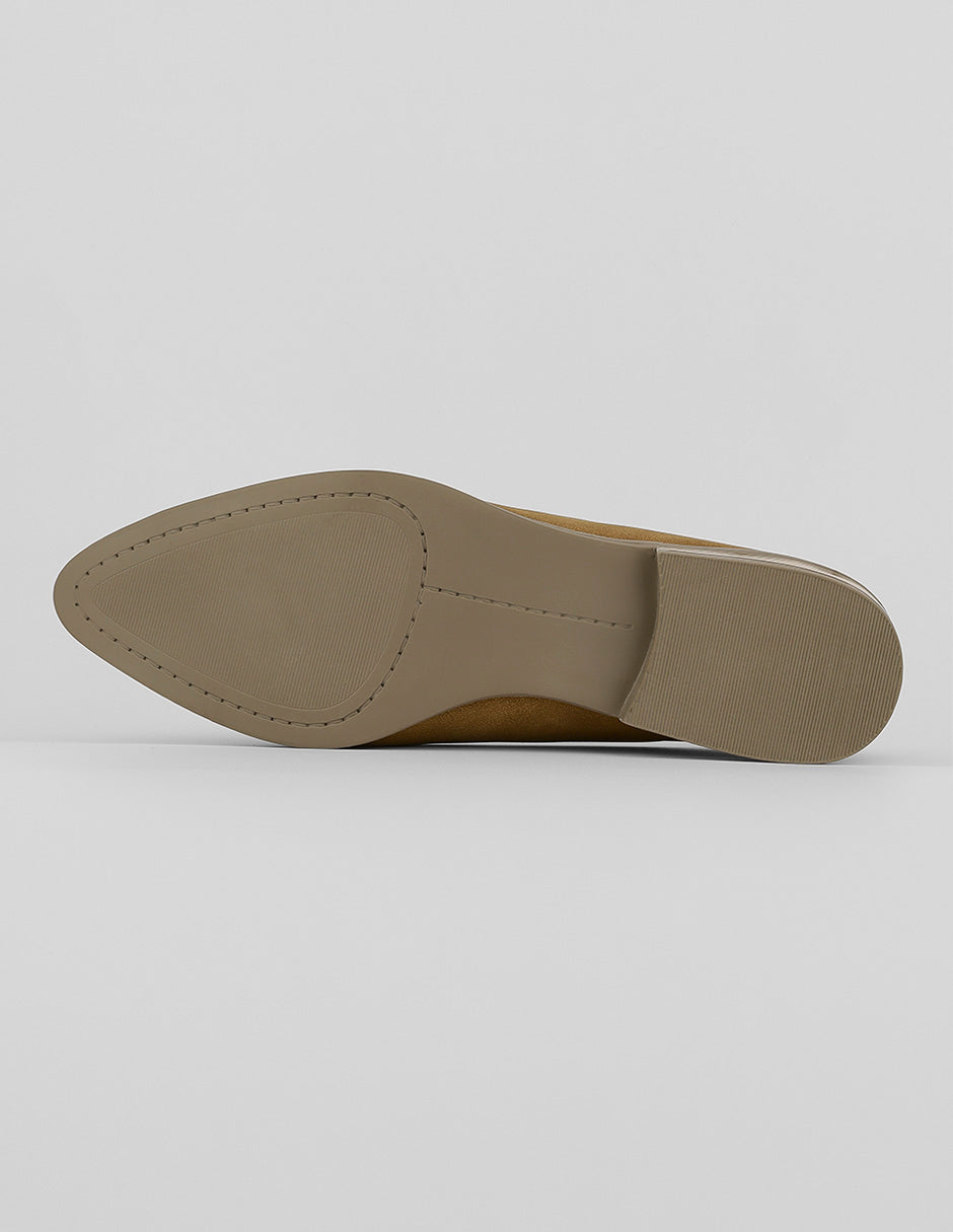 Flats puntales Soft en Piel vegana – Café