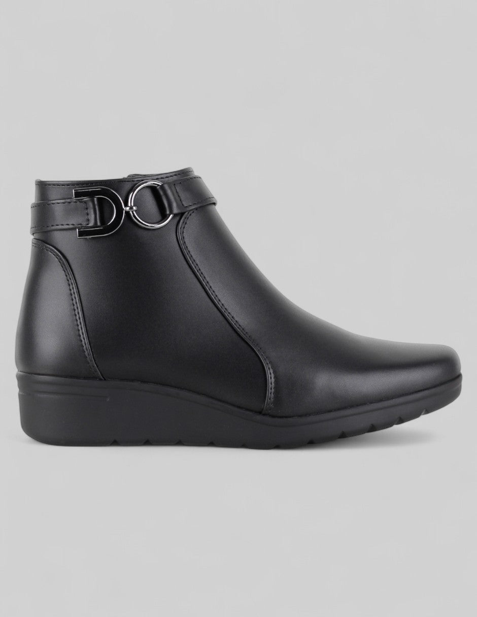 Botín con cuña Terre en Piel vegana – Negro