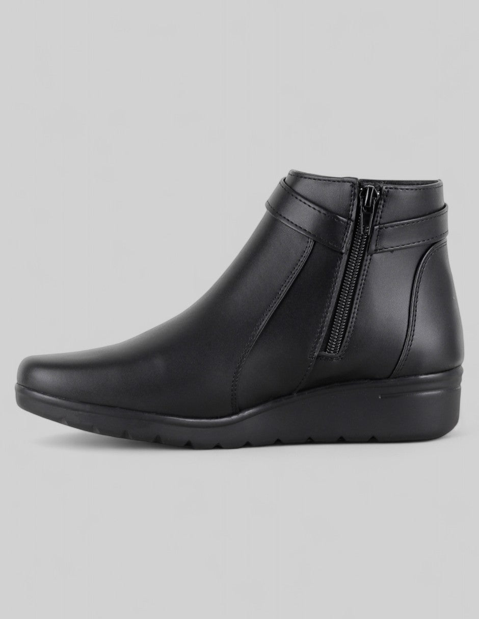 Botín con cuña Terre en Piel vegana – Negro