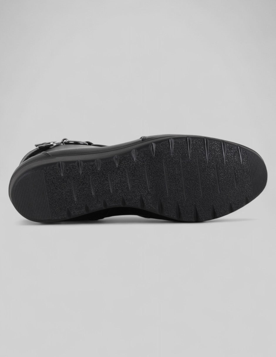 Botín con cuña Terre en Piel vegana – Negro