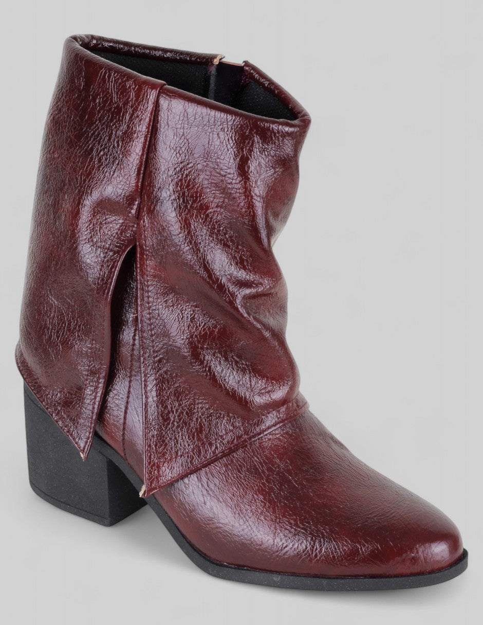 Botas tipo western Exterior Piel vegana Color Vino Para Mujer De RBCOLLECTION