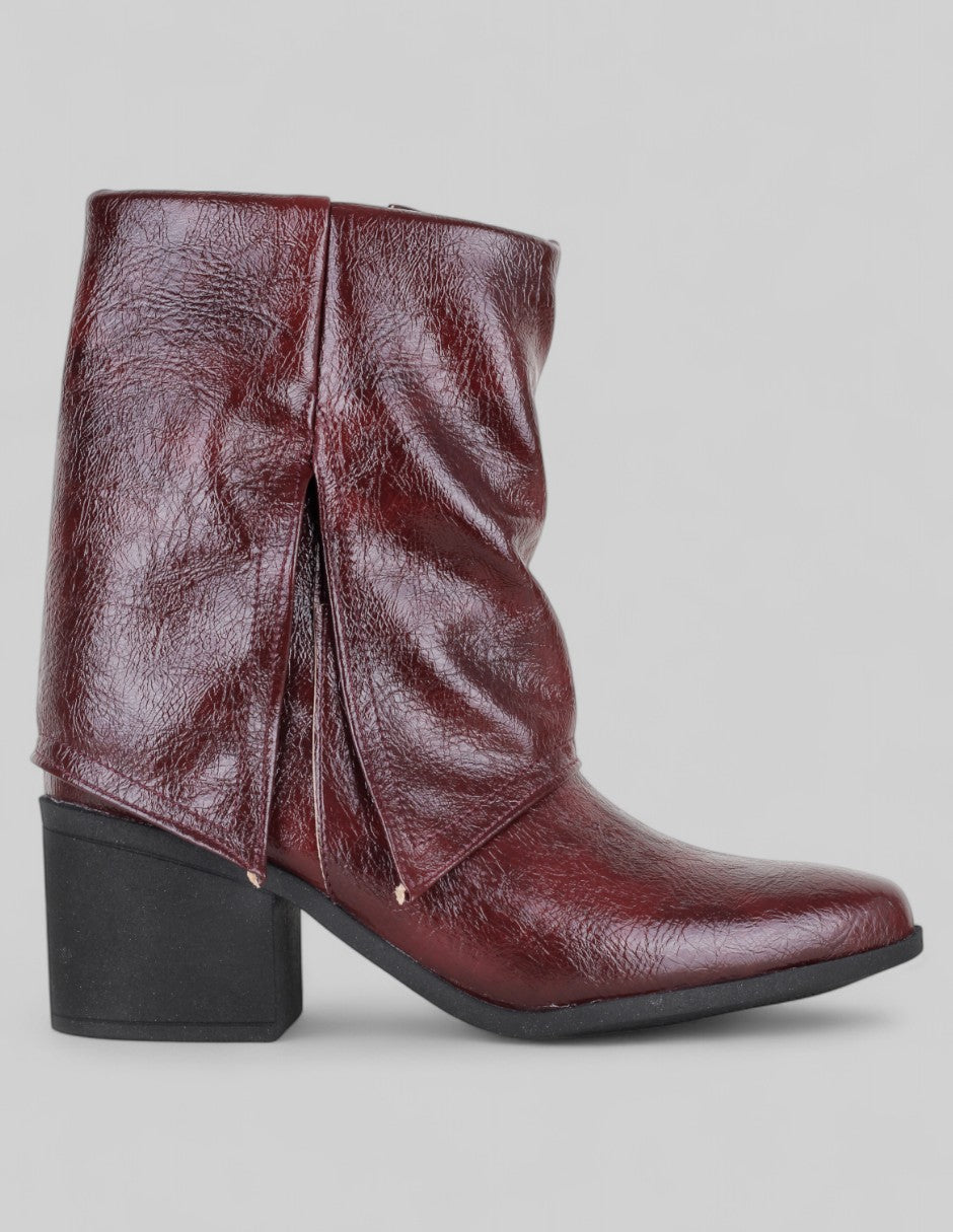 Botas tipo western Aurora en Piel vegana – Rojo