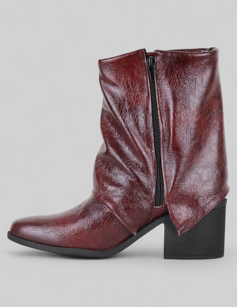 Botas tipo western Aurora en Piel vegana – Rojo
