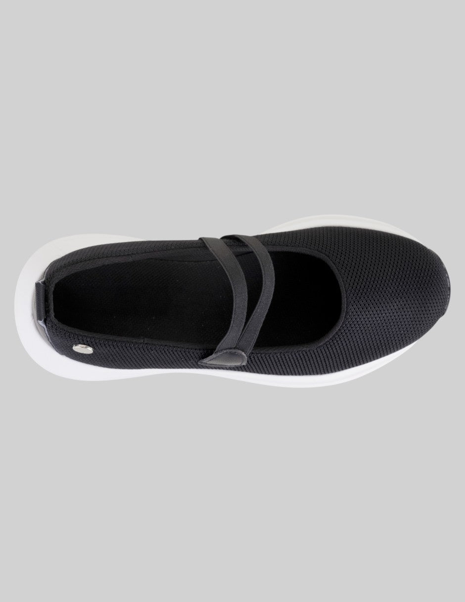 Tenis sin cordones Confort en Textil – Negro