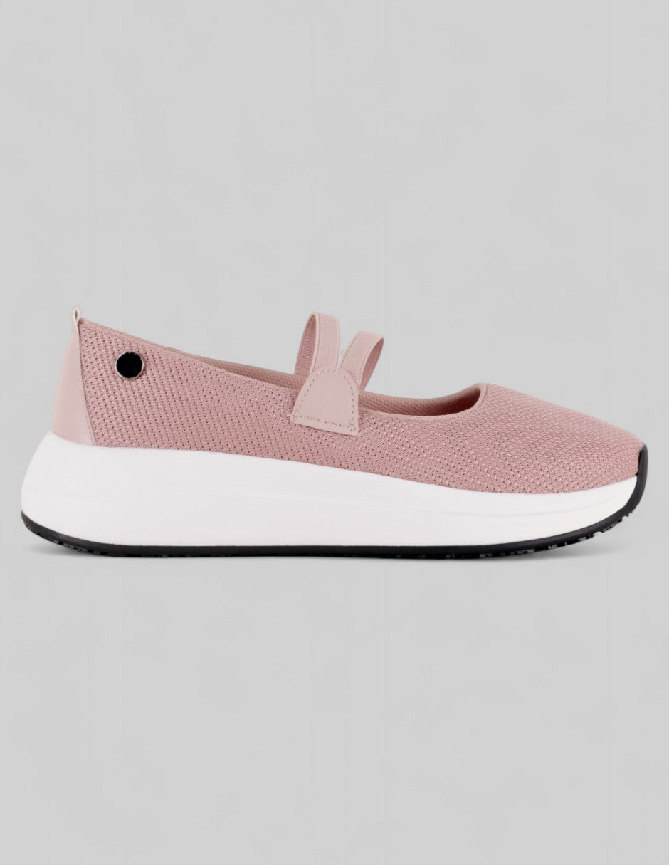 Tenis sin cordones Confort en Textil – Rosa