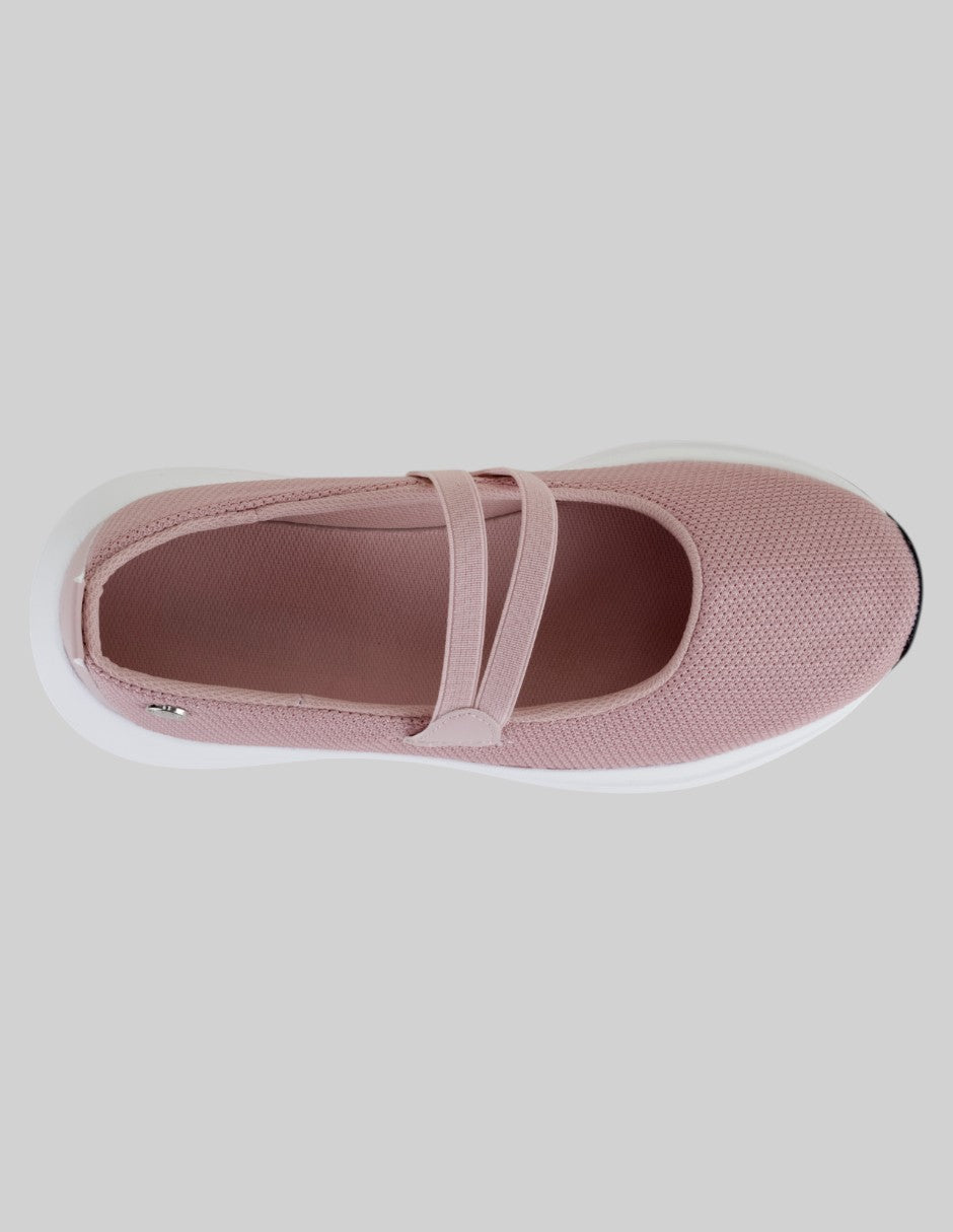 Tenis sin cordones Confort en Textil – Rosa