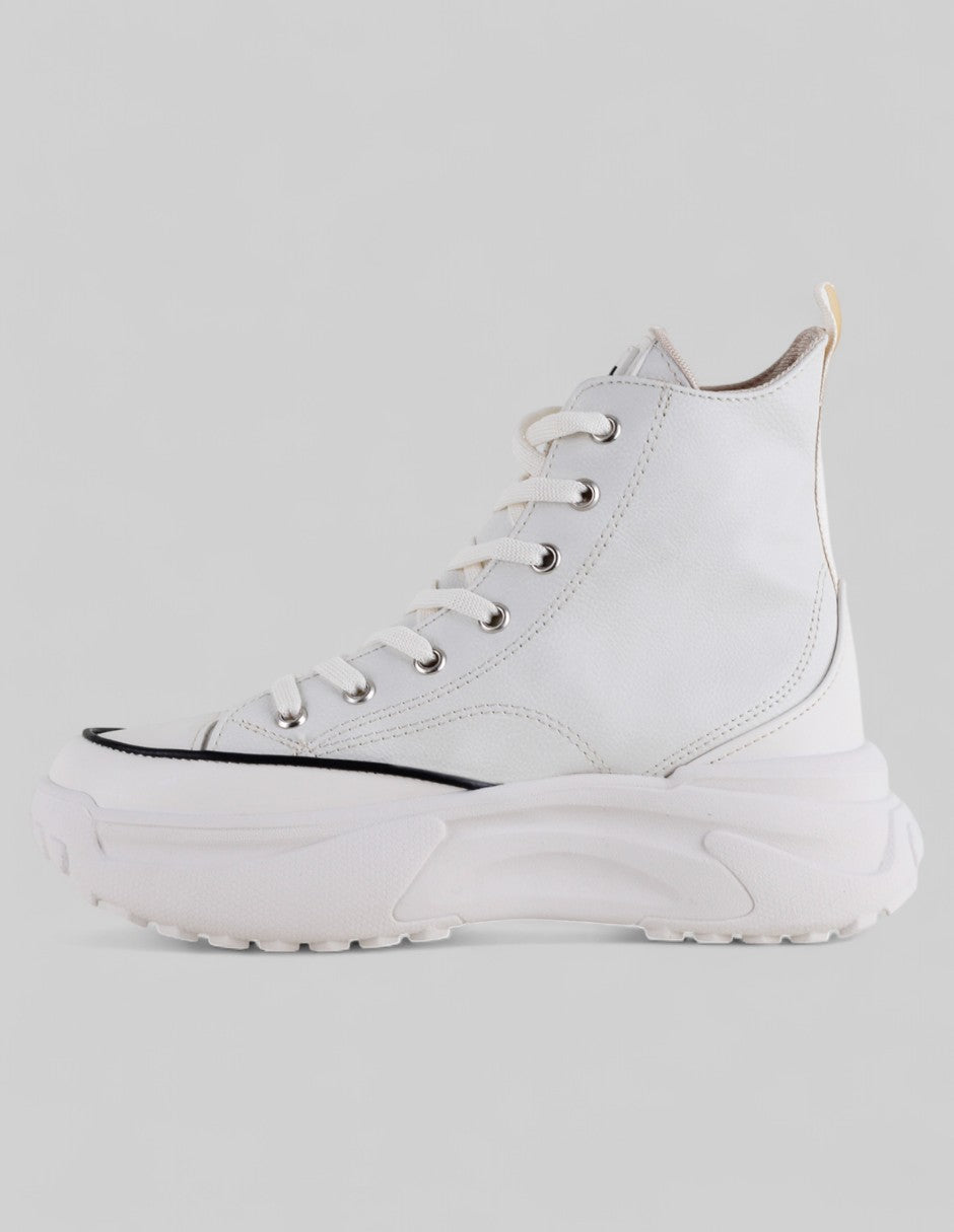 Tenis botín Italia en Piel vegana – Beige