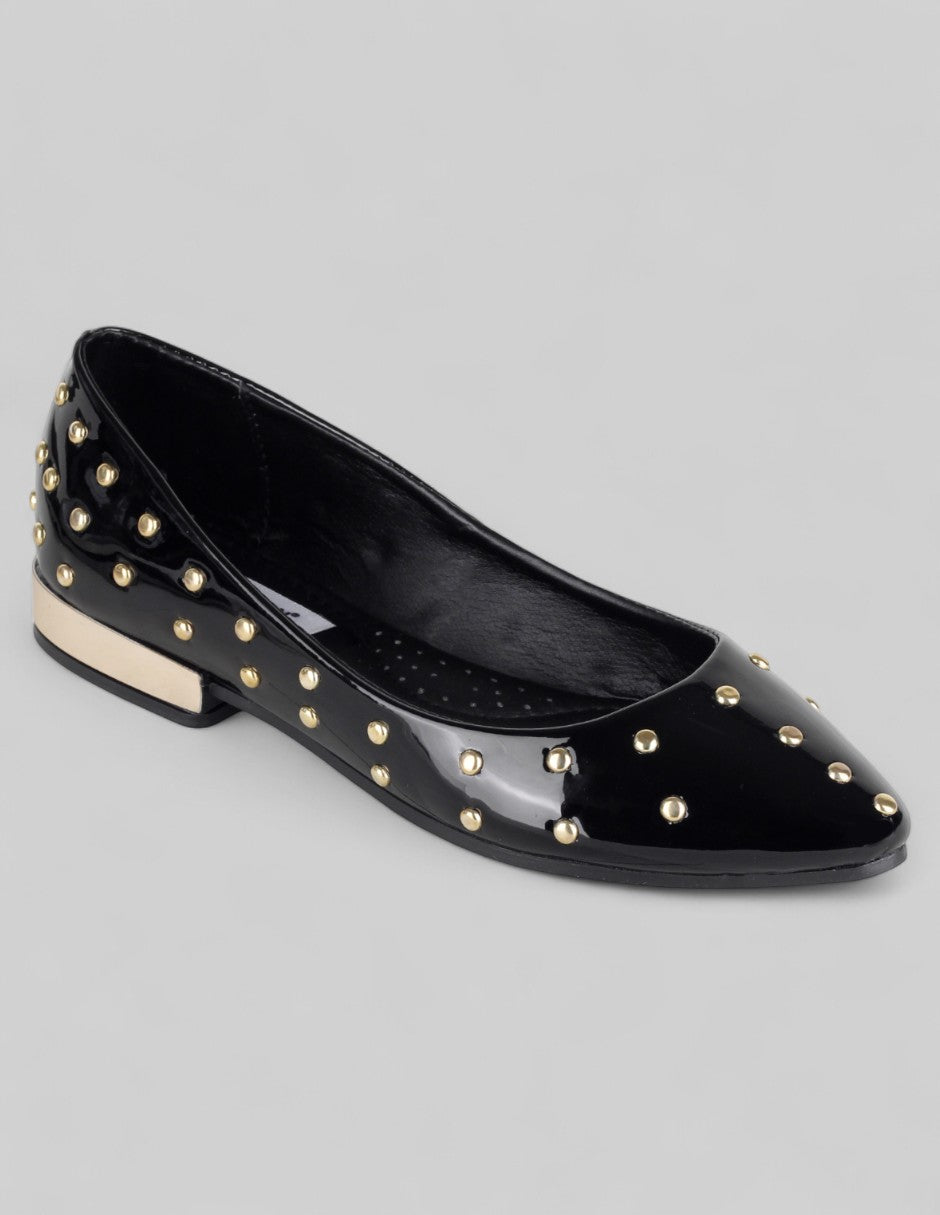 Flats puntales Onne en Charol – Negro