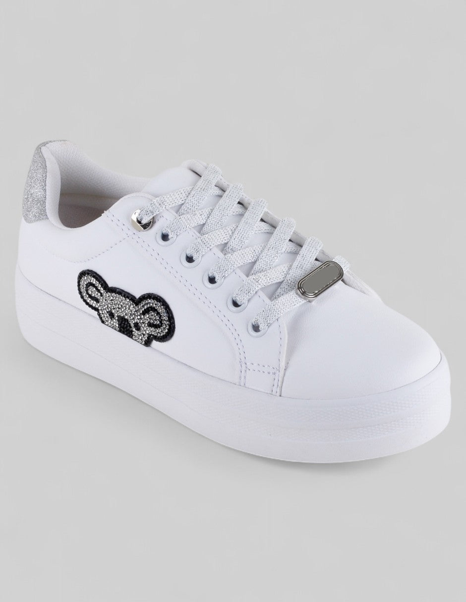 Tenis con cordones Exterior Piel vegana Color Blanco Para Mujer De RBCOLLECTION