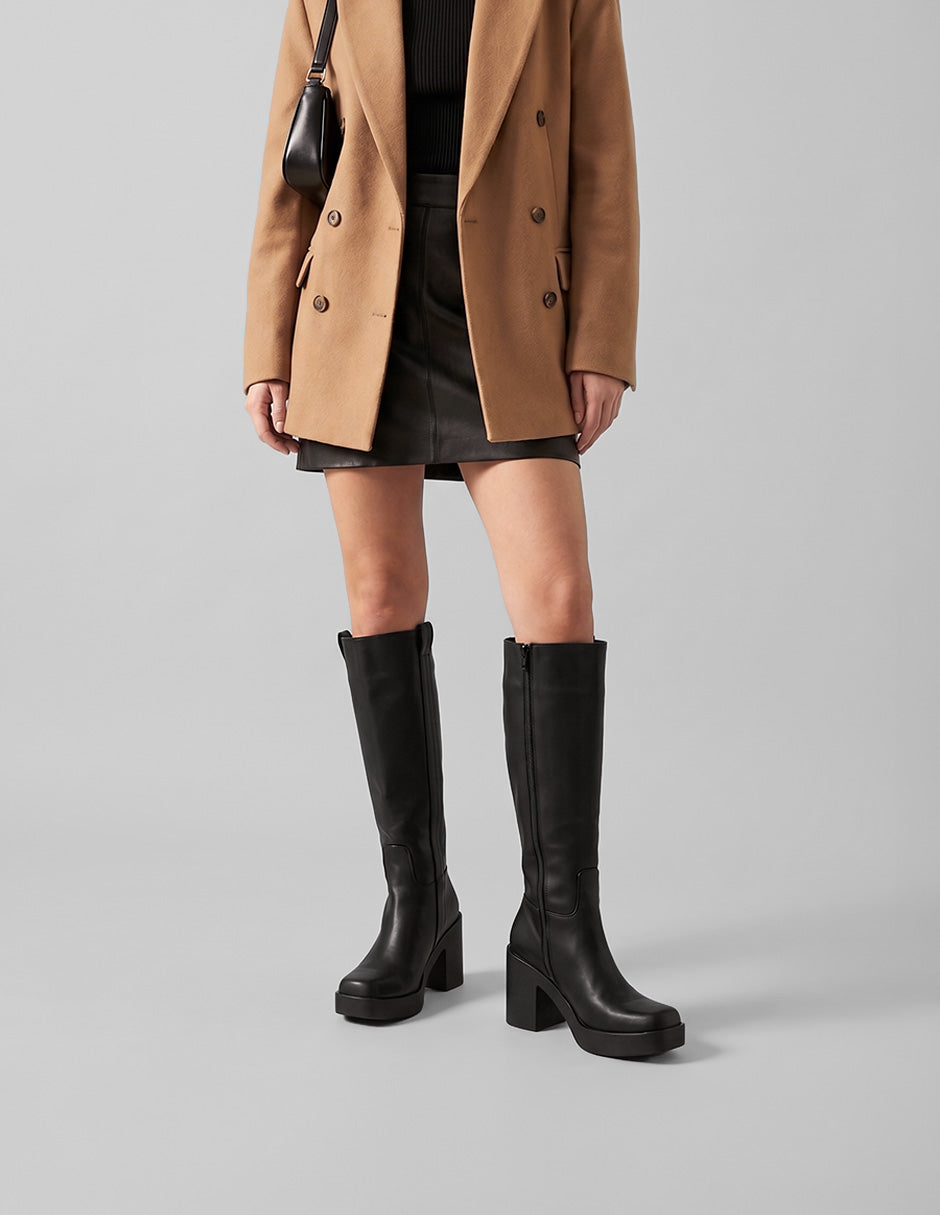 Botas altas Hella en Piel vegana – Negro