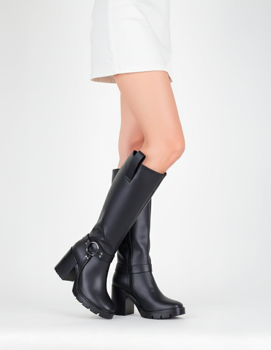 Botas altas Hella en Piel vegana – Negro